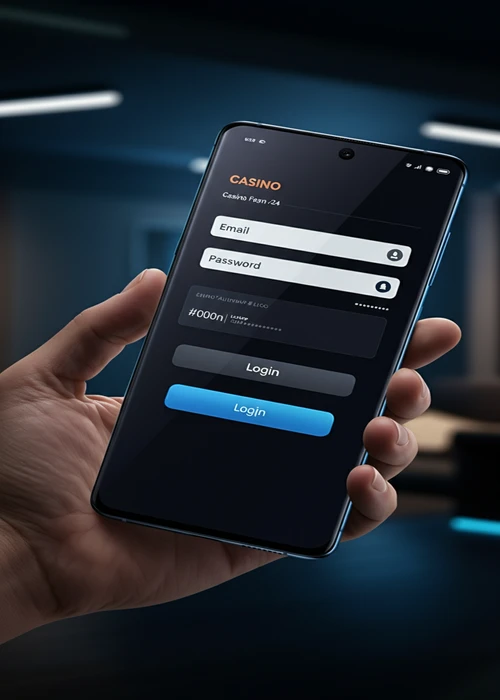 Interfaz de inicio de sesión de Mafia Casino, mostrando los campos de usuario y contraseña para un acceso rápido.