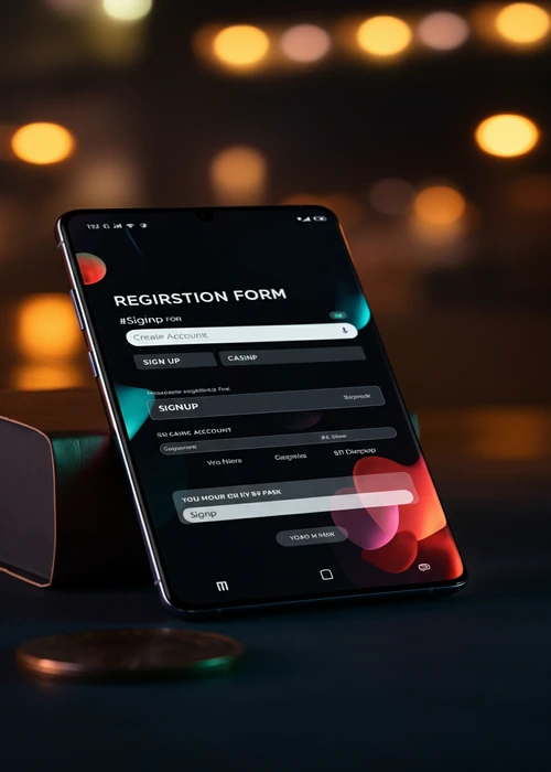 Interfaz del formulario de registro de Mafia Casino mostrando campos para email, contraseña y moneda, para unirse fácilmente.